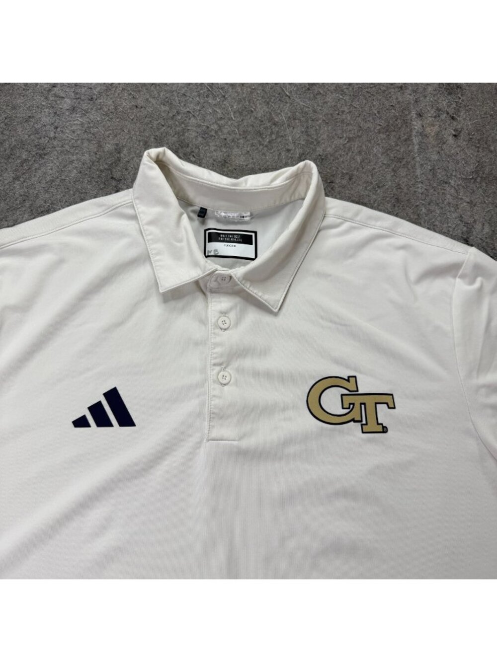 Georgia Tech Yellow Jackets Adidas Polo Shirt Men XL White Performance